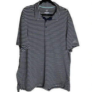 Adidas Men's Golf Striped Performance Polo Size XXL / 2X Big & Tall Short Sleeve